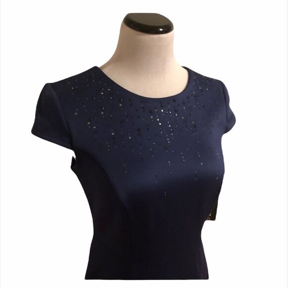 ✨ Sangria navy capped sleeves dress✨ - Picture 4 of 9